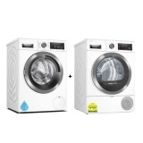 (Bundle) Bosch WAX32M40SG Series 8 Front Load Washing Machine (10kg) + WTX87MH0SG Series 8 Heat Pump Tumble Dryer (9kg)